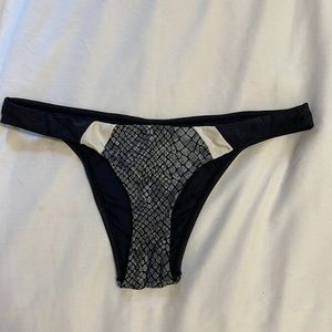Pilyq Snake Skin / Shiny Black Bikini Bottoms